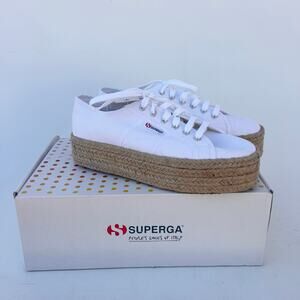 Superga 2790 Donna Rope White Platform Espadrilles Sneakers Shoes 9.5 Box